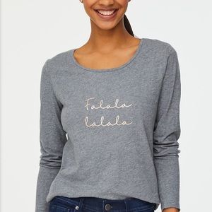 Ann Taylor Loft FA LA LA LA LA  long sleeve tee